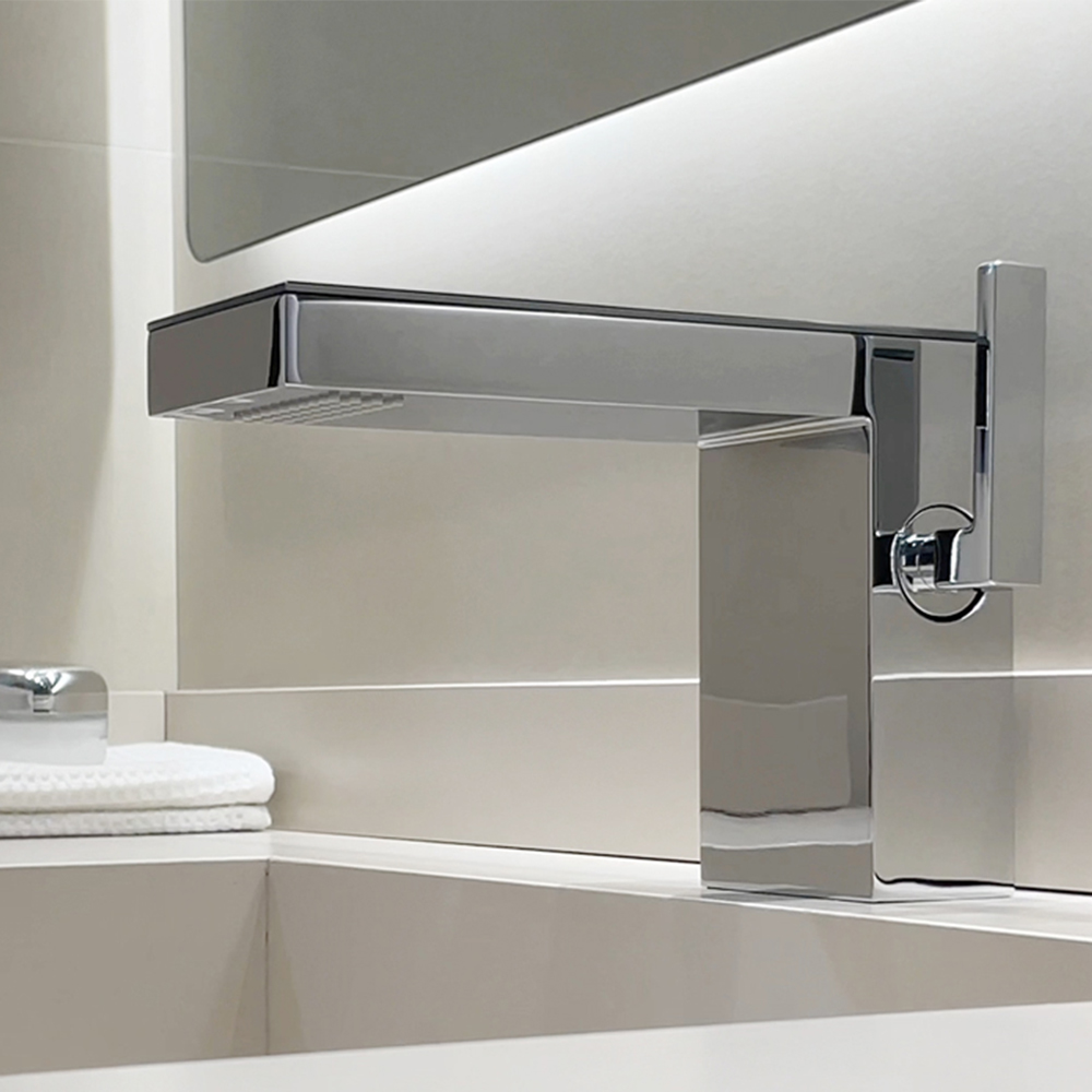 Hotel stainless steel hot and cold basin storage faucet light luxury bathroom cabinet splash-proof wash faucet MT2538