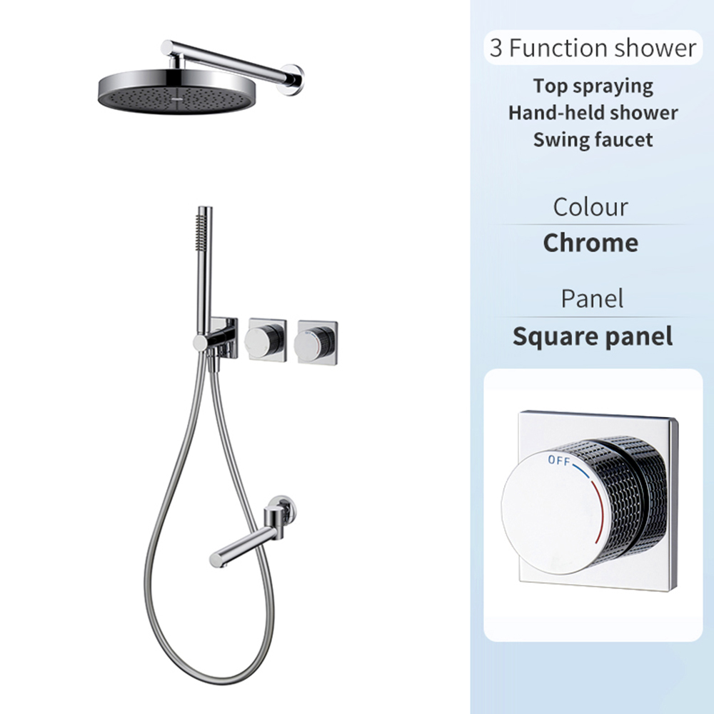 Chrome square three functions (lower water outlet)