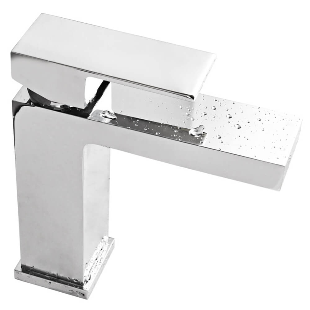 Chrome short basin faucet