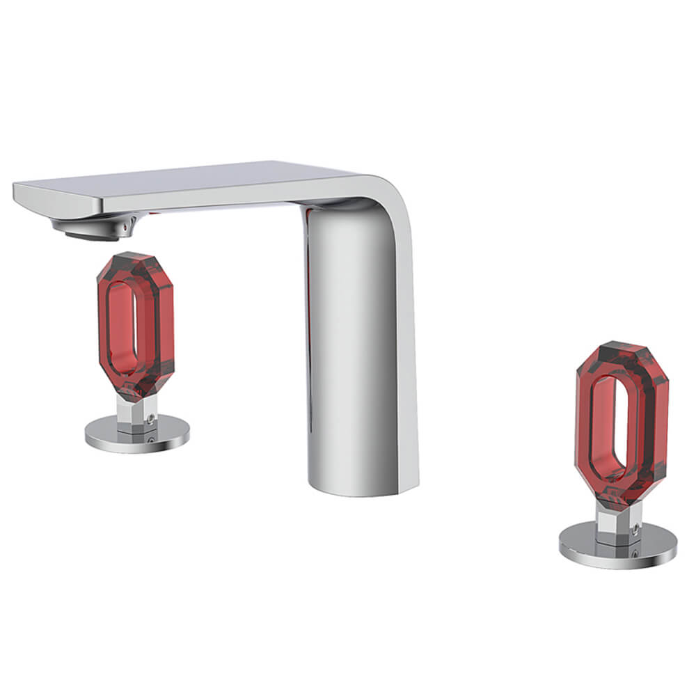Chrome + red crystal handle