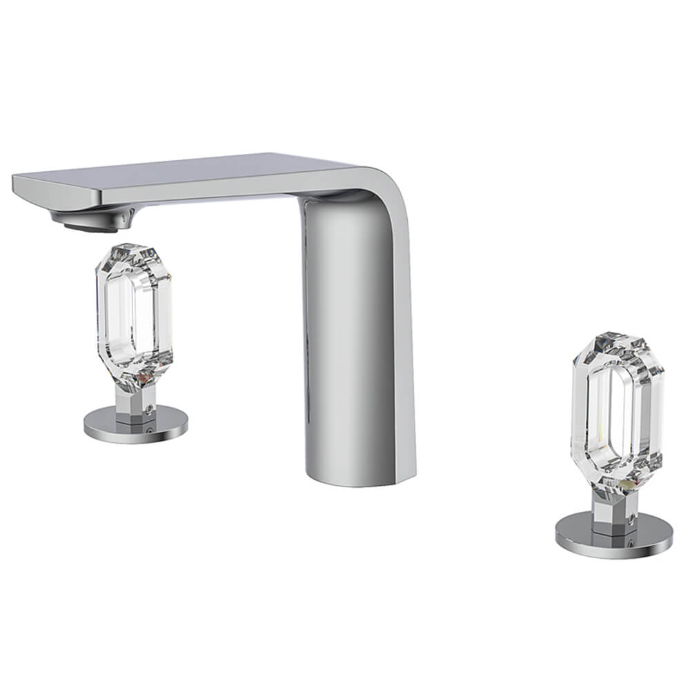 Chrome + transparent crystal handle