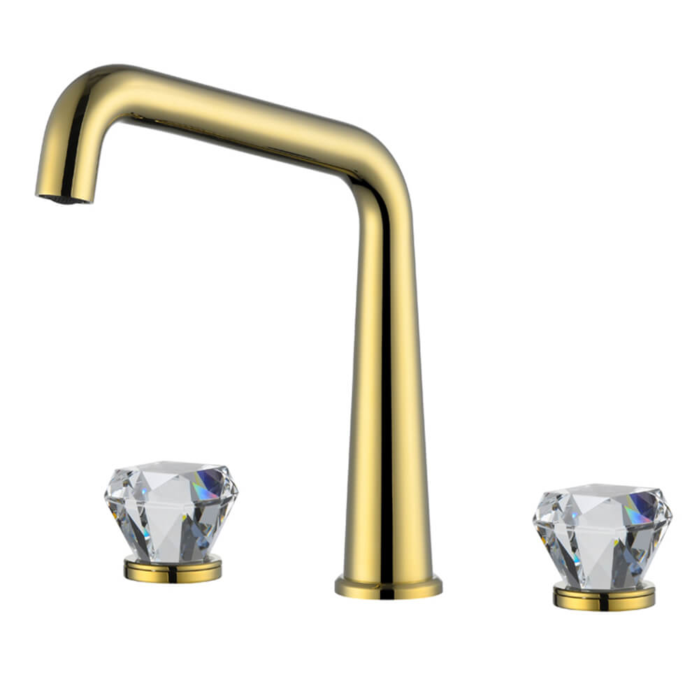 Zirconium gold + transparent polygonal crystal handle