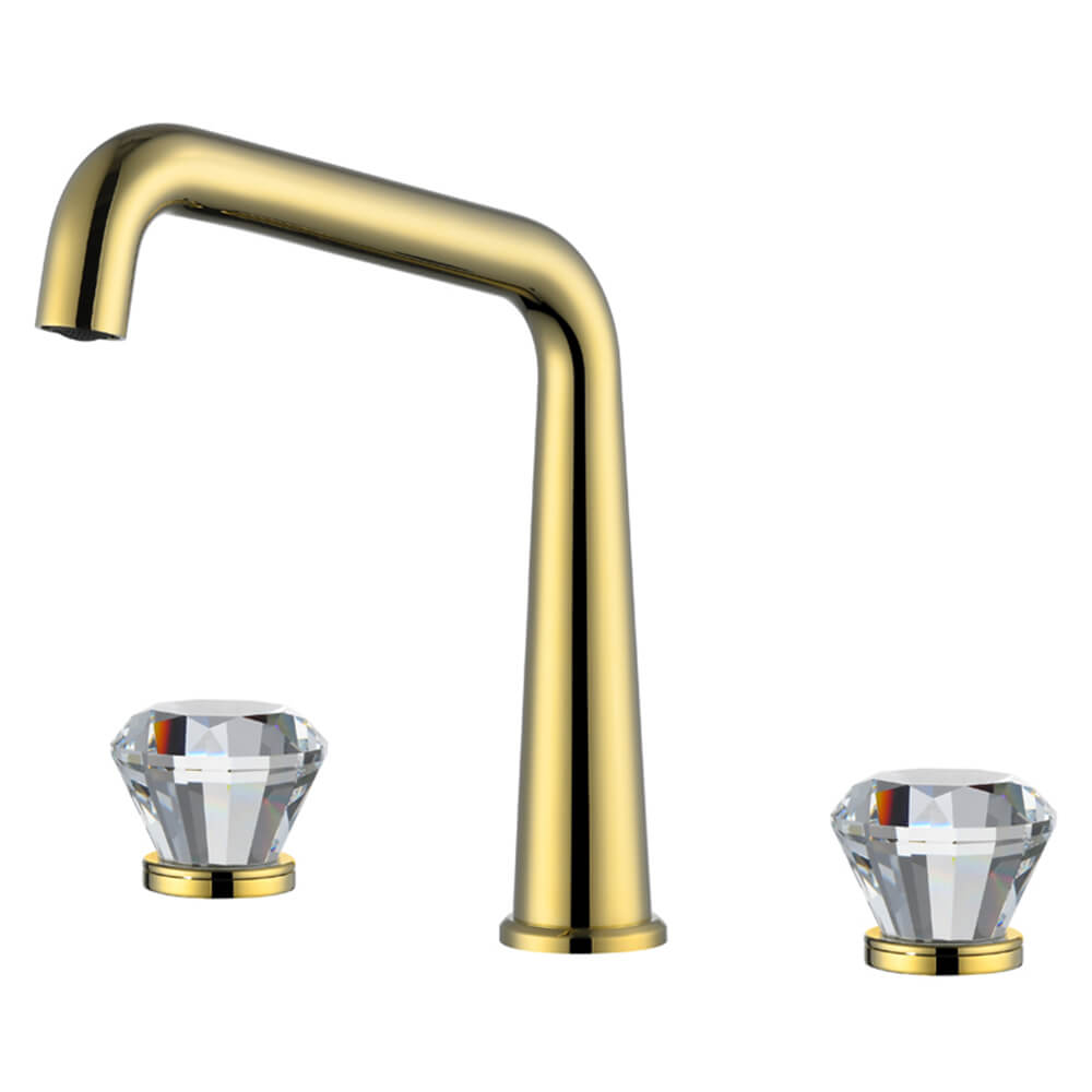 Zirconium gold + transparent diamond-shaped crystal handle