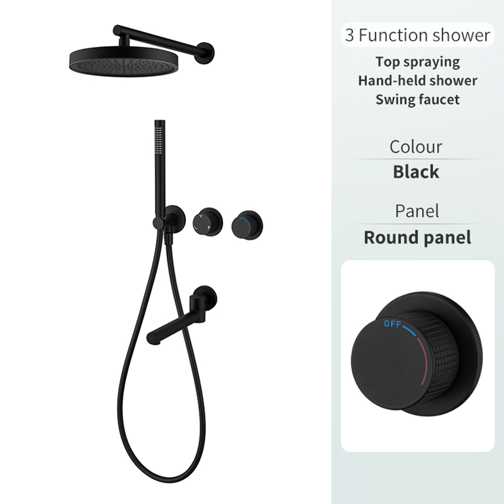 Black round three functions (lower water outlet)