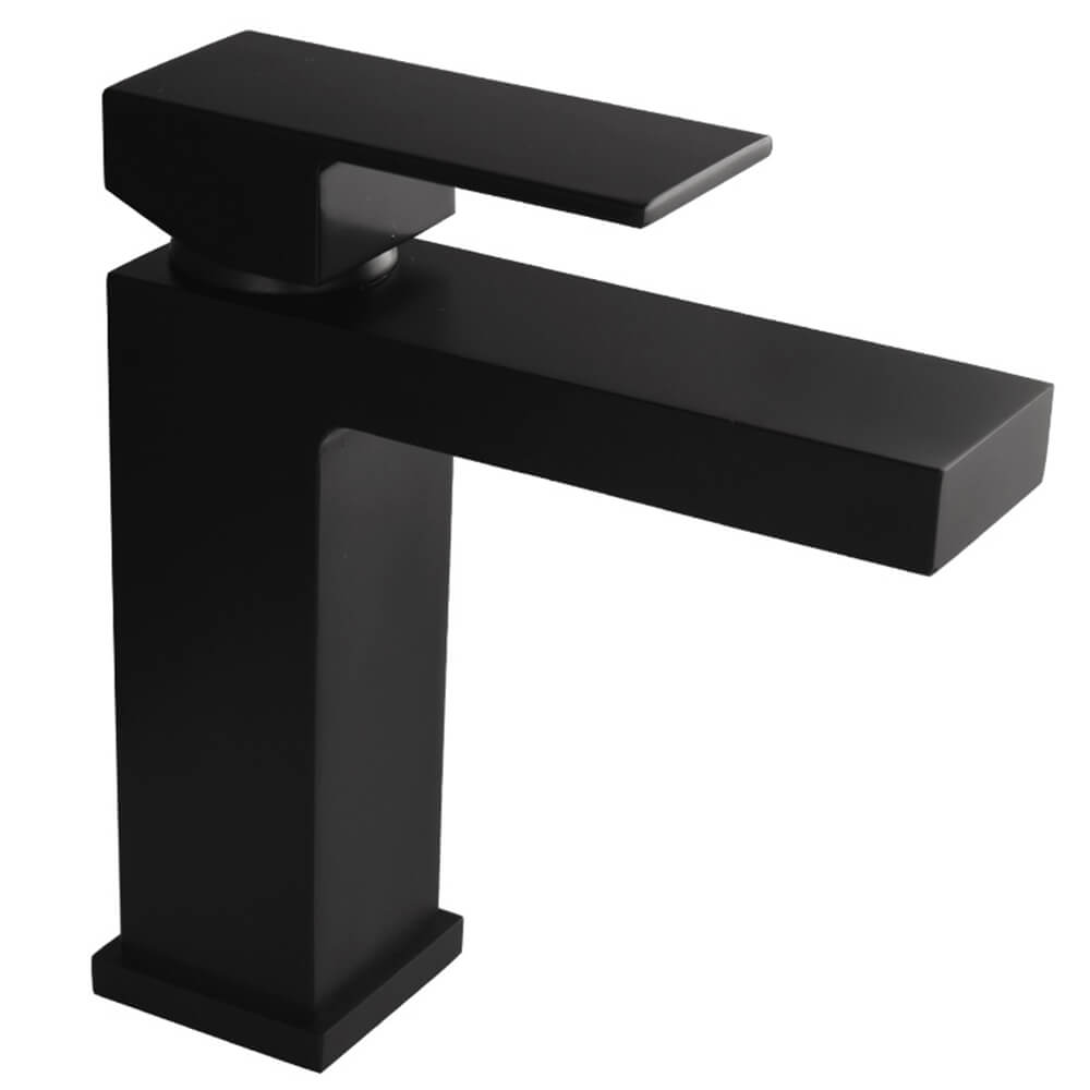 Black short basin faucet