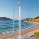 outdoor stainless steel shower column courtyard beach bathing rain shower single function single cold shower set hw2601a