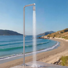 Stainless steel outdoor shower column single function shower garden courtyard pool side single cold shower set HW2601E