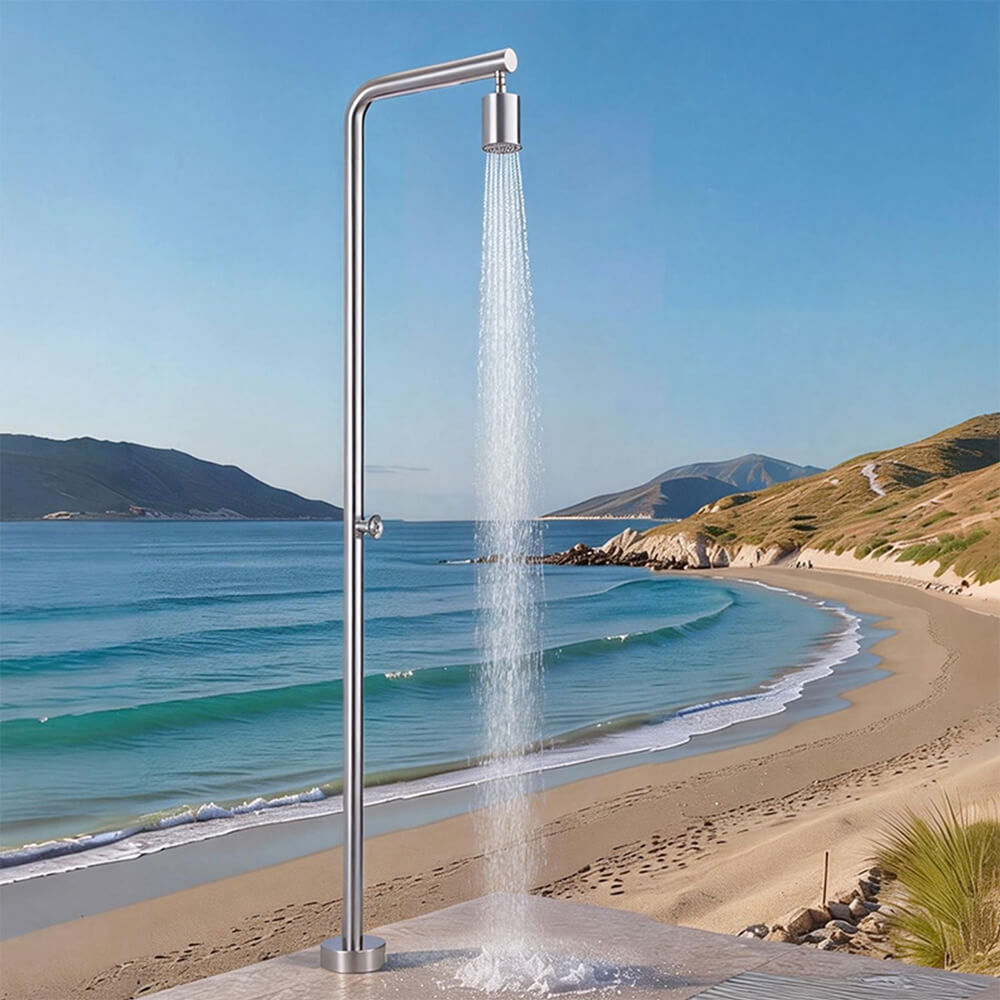 Outdoor stainless steel shower column courtyard beach bathing rain shower single function single cold shower set HW2601A