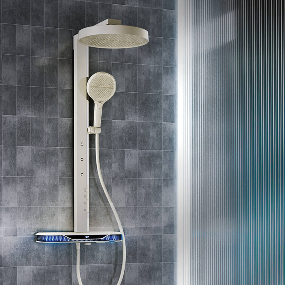 brass bathroom surface mounted table shower set multifunctional cold tropical lifting rain shower set lm2606