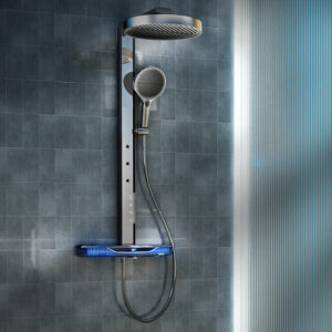 brass bathroom surface mounted table shower set multifunctional cold tropical lifting rain shower set lm2606