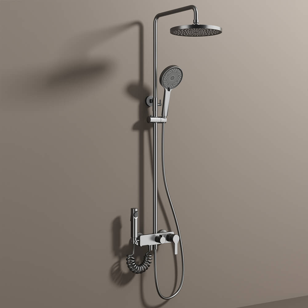 Brass simple multifunctional hot and cold shower set bathroom rain shower LM2602