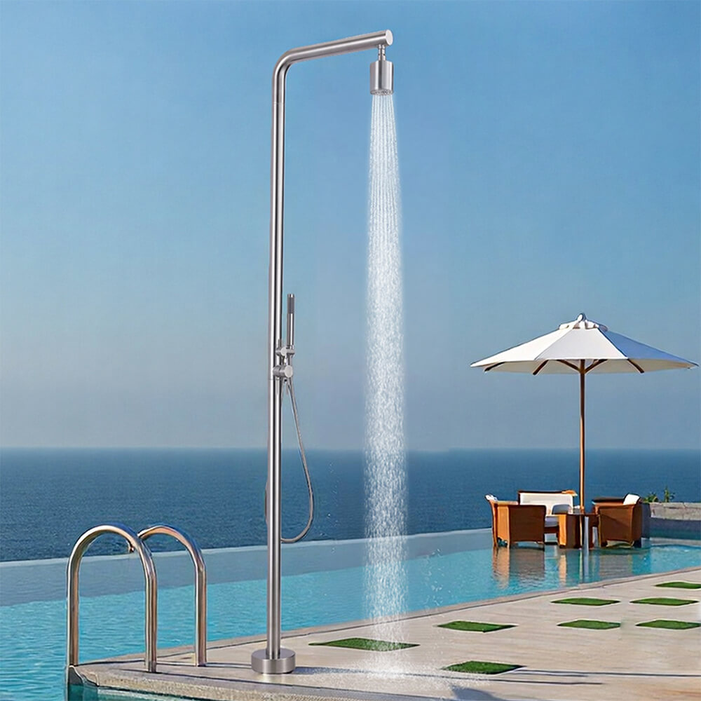 Stainless steel outdoor courtyard garden vertical shower hot and cold dual-control beach side shower set HW2601D