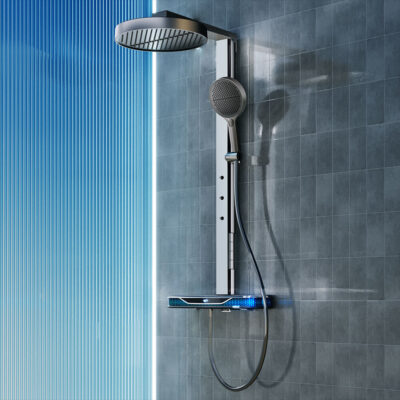 brass bathroom surface mounted table shower set multifunctional cold tropical lifting rain shower set lm2606
