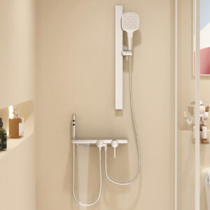 simple style roofless shower set hotel engineering shower faucet with spray gun bath set lm2609