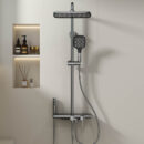 brass gun gray shower hot and cold shower household four function bathroom wall mounted shower with spray gun lm2608