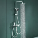 brass simple multifunctional hot and cold shower set with storage platform bathroom rain shower lm2603