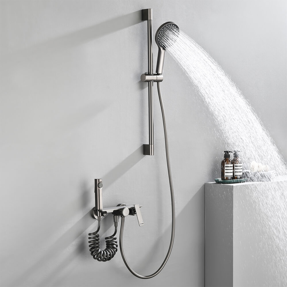 Brass household bathroom hot and cold storage table can be raised and lowered multifunctional rain shower sprinkler set LM2604