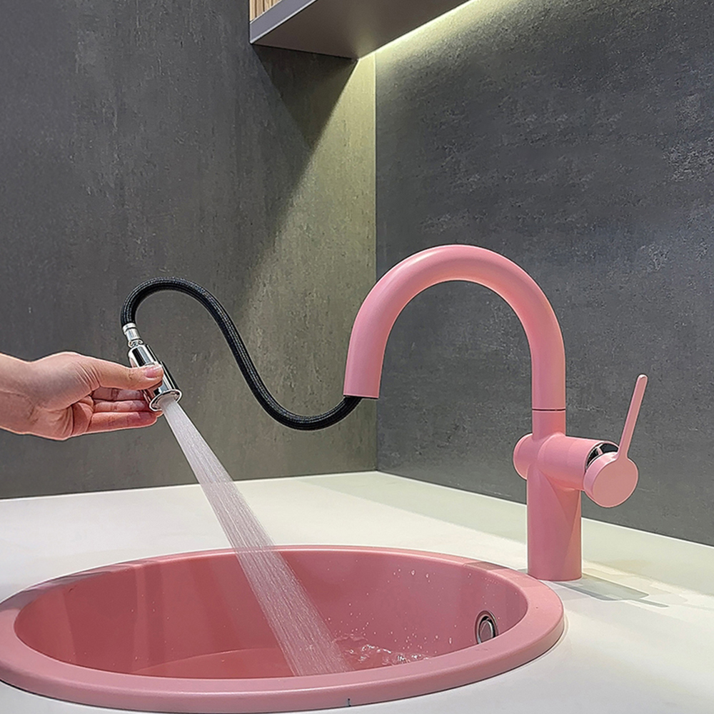 Hot and cold dual-control single-hole pink basin faucet bath faucet household bathroom toilet wash basin MP2606